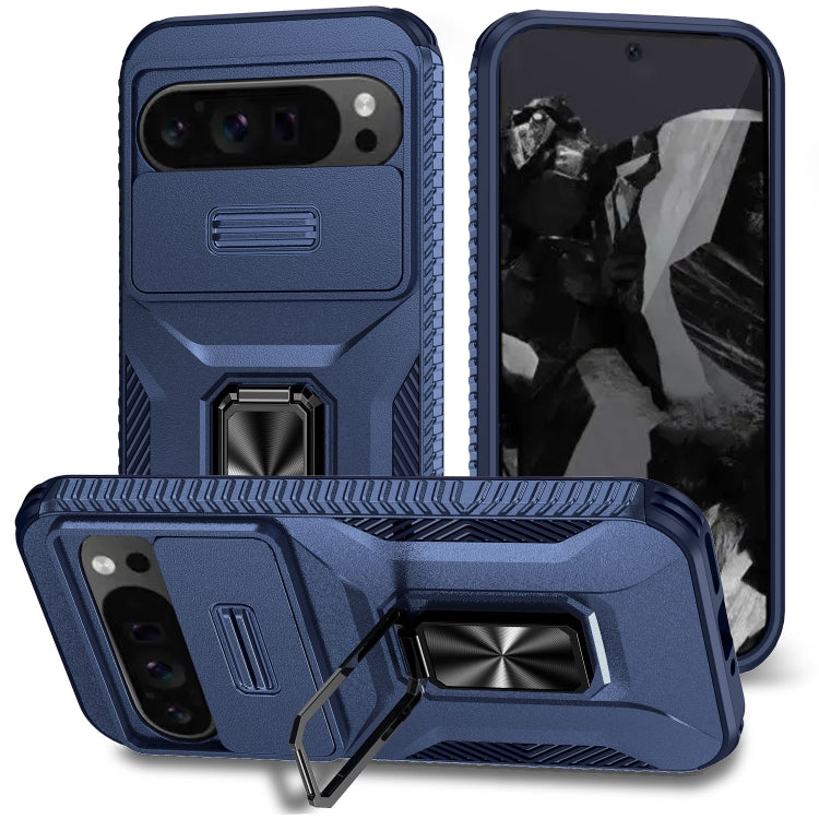 For Google Pixel 9 Pro XL Sliding Camshield Holder Phone Case(Blue) - Google Cases by PMC TechLife | Online Shopping South Africa | PMC TechLife | Buy Now Pay Later Mobicred