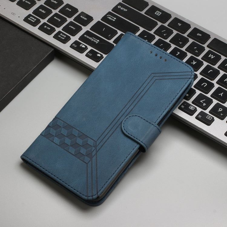 For Google Pixel 9 Pro Cubic Skin Feel Flip Leather Phone Case(Blue) - Google Cases by PMC TechLife | Online Shopping South Africa | PMC TechLife | Buy Now Pay Later Mobicred