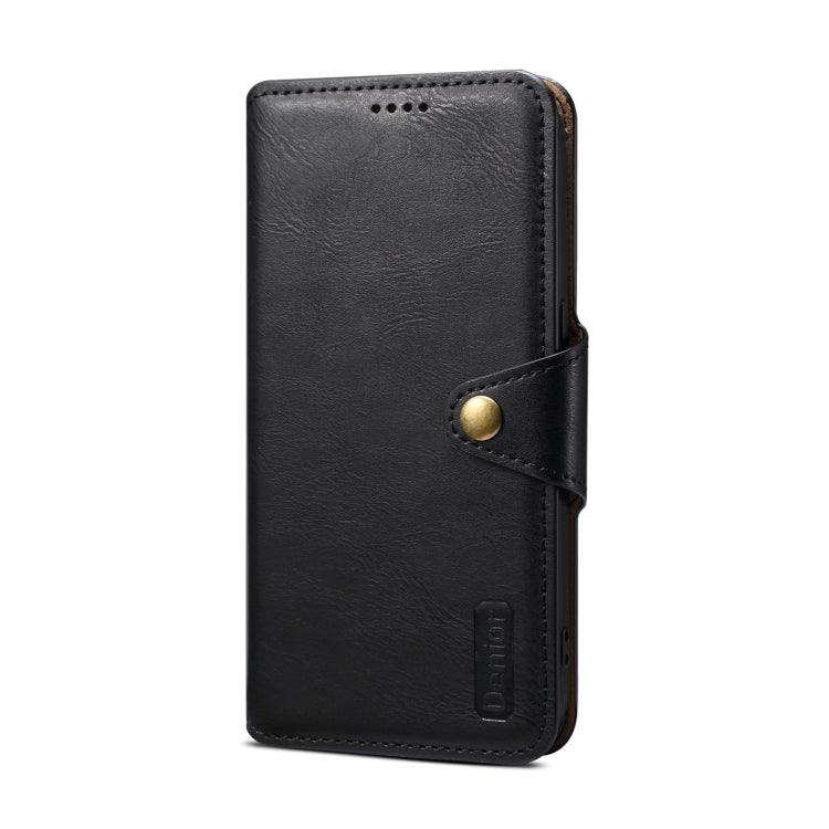 For iPhone 15 Pro Max Denior Cowhide Texture Wallet Style Leather Phone Case(Black) - iPhone 15 Pro Max Cases by Denior | Online Shopping South Africa | PMC Jewellery | Buy Now Pay Later Mobicred