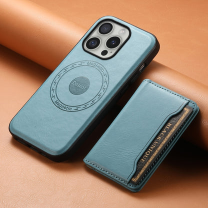 For iPhone 16 Pro Max Denior Cowhide Texture Leather MagSafe Detachable Wallet Phone Case(Blue) - iPhone 16 Pro Max Cases by Denior | Online Shopping South Africa | PMC Jewellery | Buy Now Pay Later Mobicred