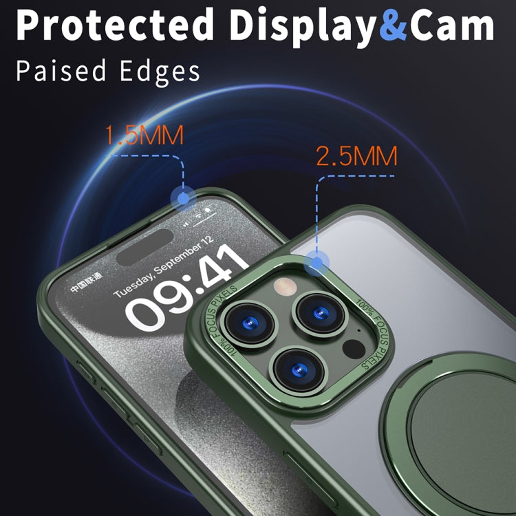 For iPhone 14 Pro 360-degree Rotating MagSafe Magnetic Holder Phone Case(Green) - iPhone 14 Pro Cases by PMC TechLife | Online Shopping South Africa | PMC TechLife