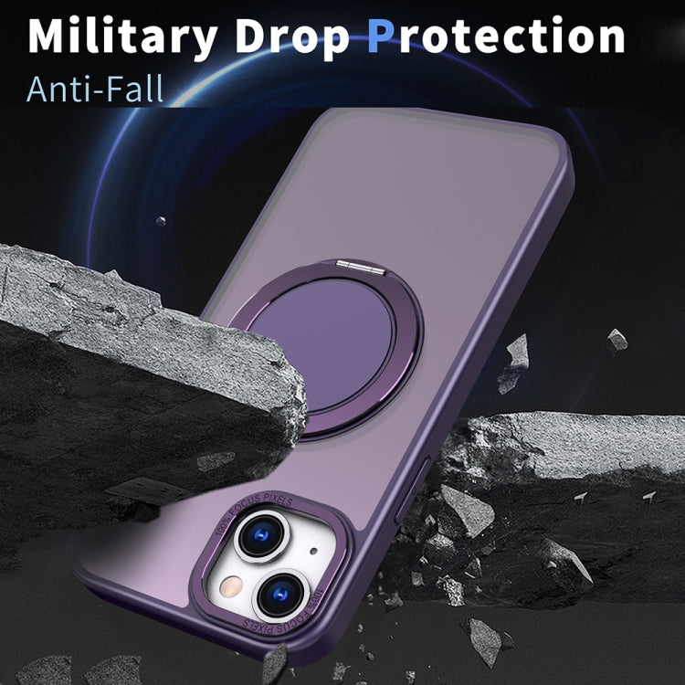 For iPhone 15 Plus 360-degree Rotating MagSafe Magnetic Holder Phone Case(Purple) - iPhone 15 Plus Cases by PMC TechLife | Online Shopping South Africa | PMC TechLife