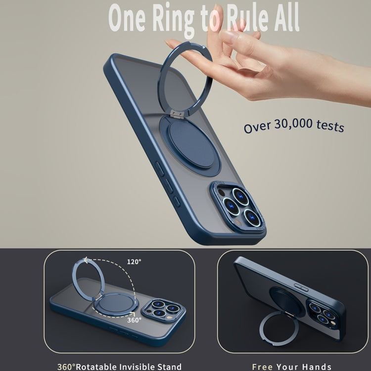For iPhone 15 Pro Max 360-degree Rotating MagSafe Magnetic Holder Phone Case(Navy Blue) - iPhone 15 Pro Max Cases by PMC TechLife | Online Shopping South Africa | PMC TechLife