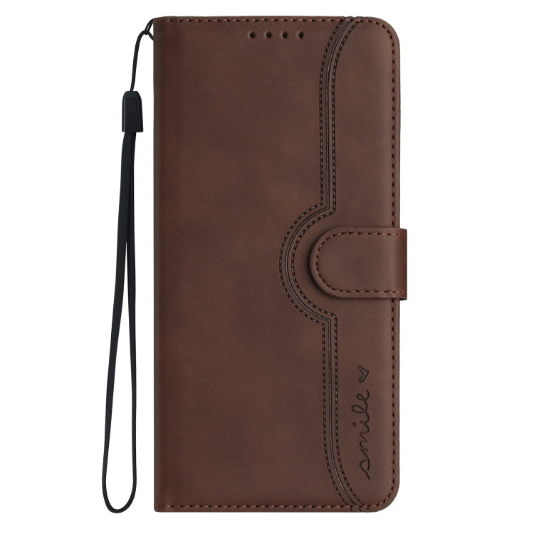 For Google Pixel 9 Pro Heart Pattern Skin Feel Leather Phone Case(Brown) - Google Cases by PMC Jewellery | Online Shopping South Africa | PMC Jewellery | Buy Now Pay Later Mobicred