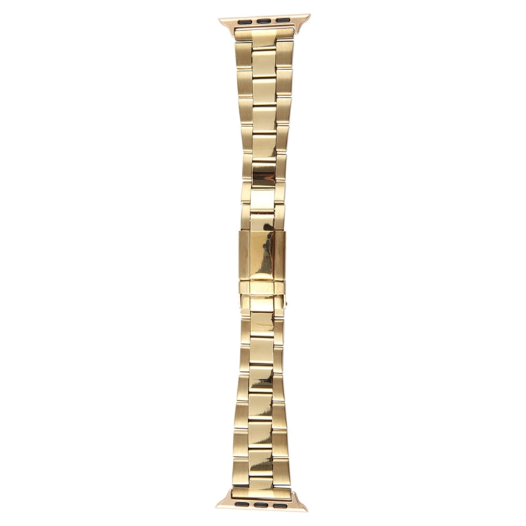 For Apple Watch SE 40mm Three-Bead Stainless Steel Watch Band(Gold) - free shipping - PMC TechLife - Order now!