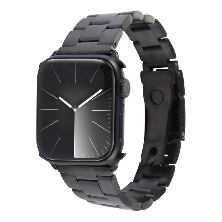 For Apple Watch SE 44mm Three-Bead Stainless Steel Watch Band(Black) - free shipping - PMC TechLife - Order now!