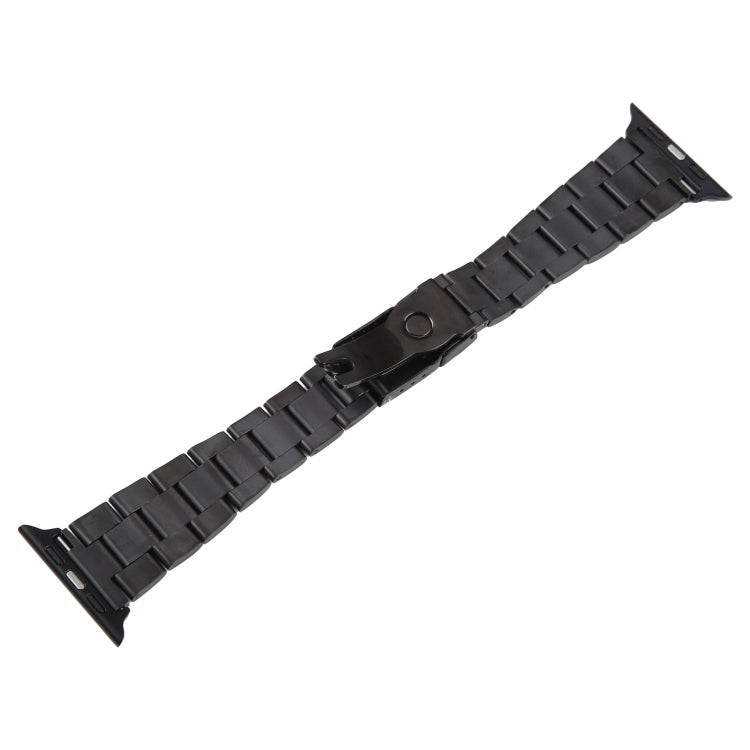 For Apple Watch Series 4 44mm Three-Bead Stainless Steel Watch Band(Black) - free shipping - PMC TechLife - Order now!