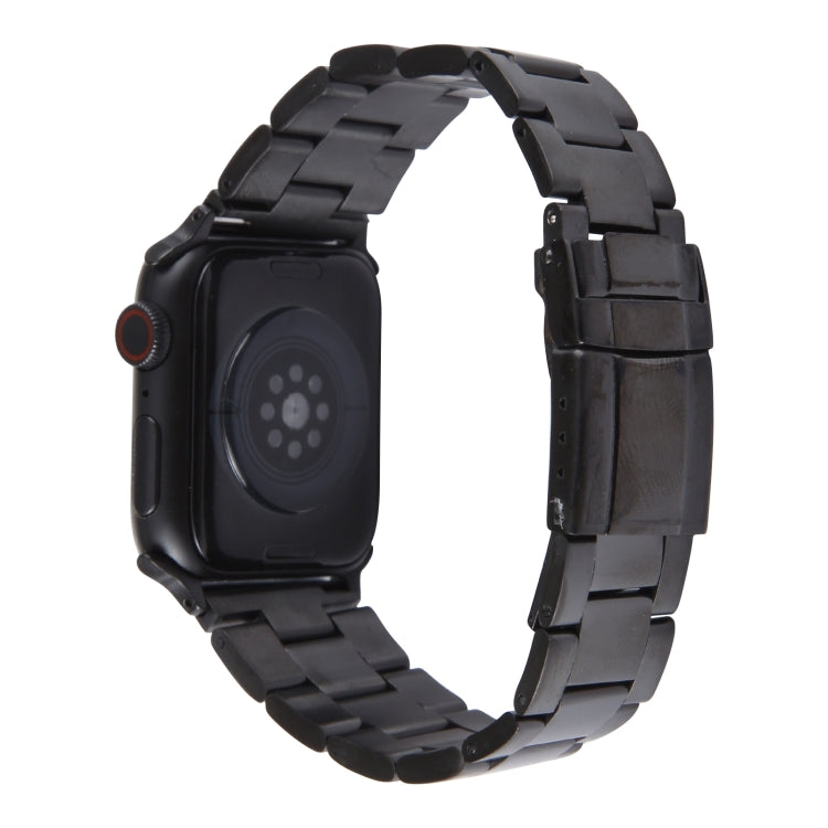 For Apple Watch Series 3 38mm Three-Bead Stainless Steel Watch Band(Black) - free shipping - PMC TechLife - Order now!