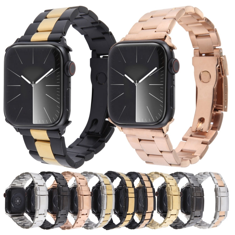 For Apple Watch 42mm Three-Bead Stainless Steel Watch Band(Silver) - free shipping - PMC TechLife - Order now!