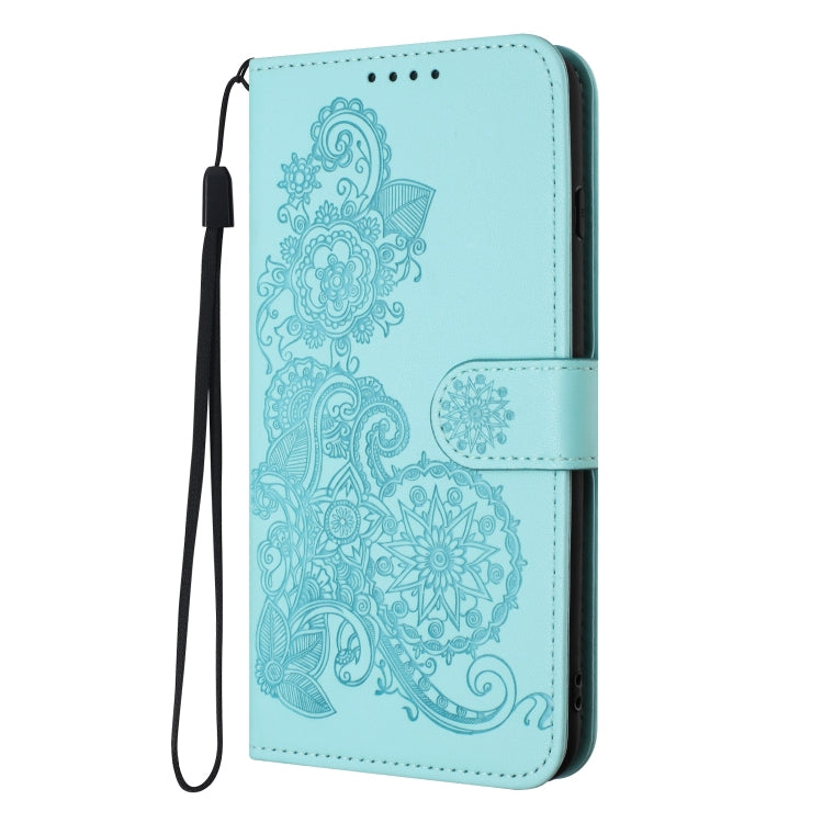 For Google Pixel 9 Pro Datura Flower Embossed Flip Leather Phone Case(Light blue) - Google Cases by PMC Jewellery | Online Shopping South Africa | PMC Jewellery | Buy Now Pay Later Mobicred