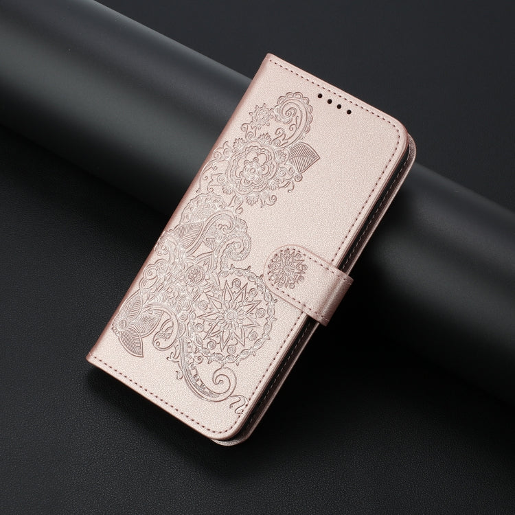 For Xiaomi Redmi K70 Datura Flower Embossed Flip Leather Phone Case(Rose Gold) - K70 Cases by PMC Jewellery | Online Shopping South Africa | PMC Jewellery | Buy Now Pay Later Mobicred