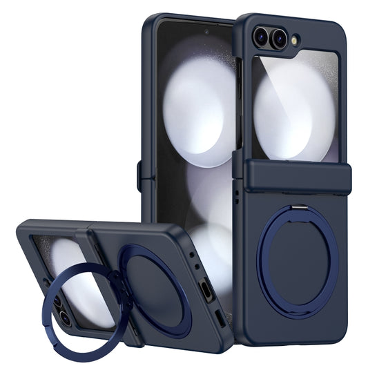 For Samsung Galaxy Z Flip5 5G 360 Degree Stand MagSafe Magnetic All-inclusive Phone Case(Navy Blue) - Galaxy Z Flip5 Cases by PMC Jewellery | Online Shopping South Africa | PMC Jewellery