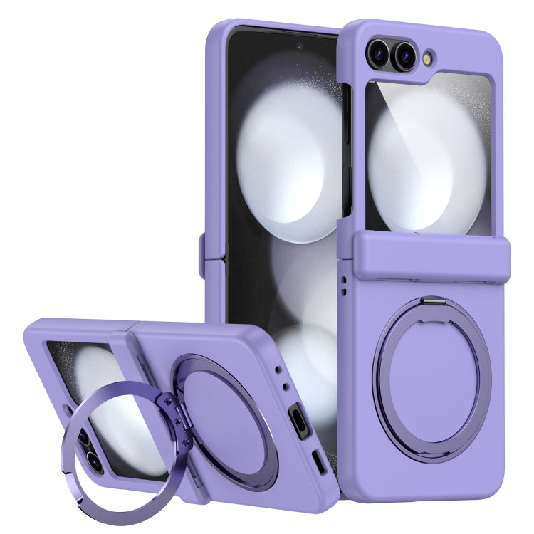 For Samsung Galaxy Z Flip5 5G 360 Degree Stand MagSafe Magnetic All-inclusive Phone Case(Purple) - Galaxy Z Flip5 Cases by PMC Jewellery | Online Shopping South Africa | PMC Jewellery