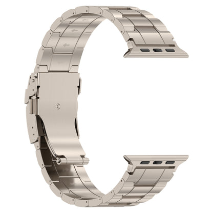 For Apple Watch SE 2023 40mm Safety Buckle Trapezoid Titanium Steel Watch Band(Titanium) - Watch Bands by PMC Jewellery | Online Shopping South Africa | PMC Jewellery