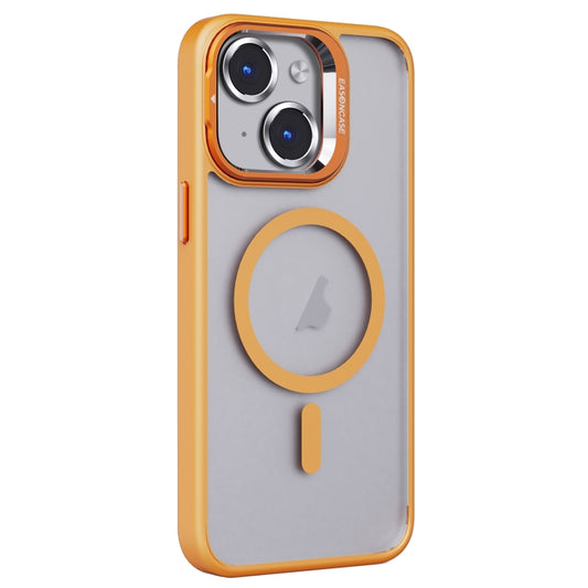 For iPhone 14 Invisible Lens Holder PC + TPU Frosted MagSafe Phone Case(Orange) - iPhone 14 Cases by PMC Jewellery | Online Shopping South Africa | PMC Jewellery