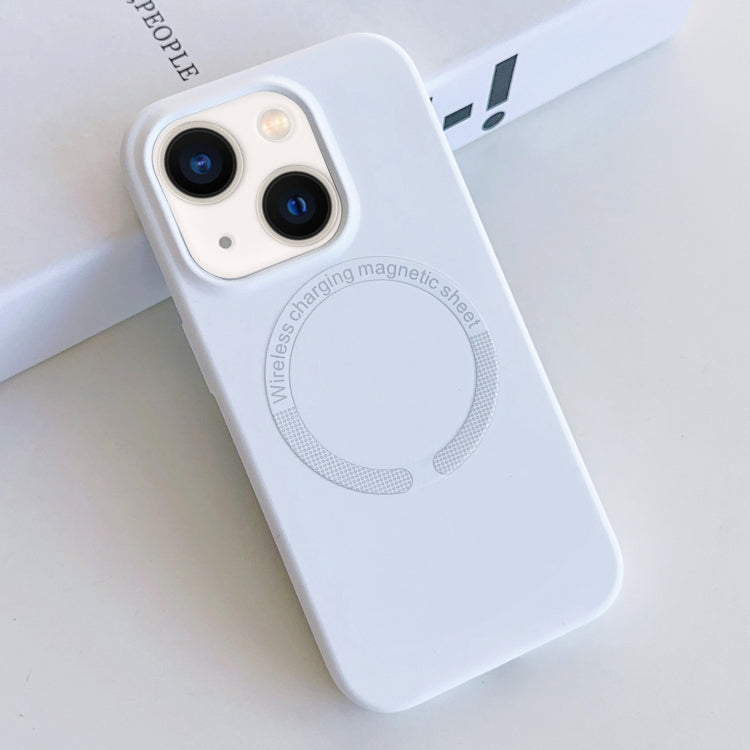 For iPhone 14 Plus MagSafe Magnetic Liquid Silicone Phone Case(White) - iPhone 14 Plus Cases by PMC Jewellery | Online Shopping South Africa | PMC Jewellery