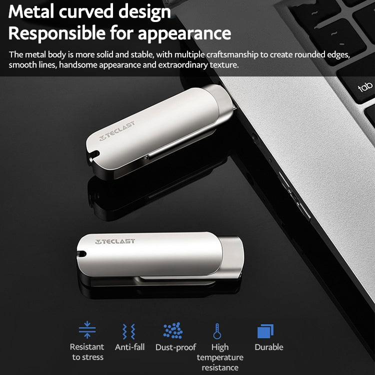 Teclast Leishen Plus Series USB3.0 Twister Flash Drive, Memory:128GB(Silver) - USB Flash Drives by TECLAST | Online Shopping South Africa | PMC TechLife | Buy Now Pay Later Mobicred