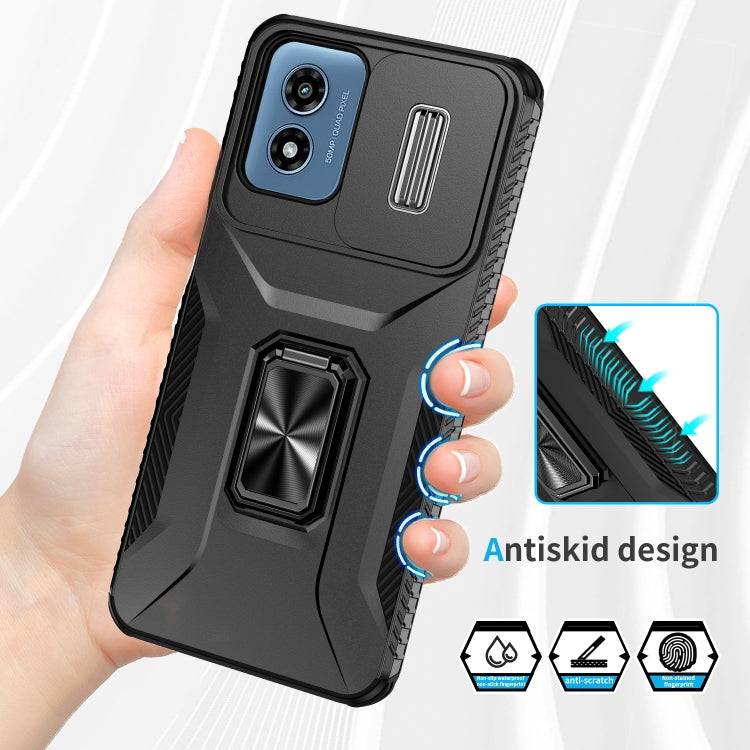 For Motorola Moto G Play 2024 Sliding Camshield Holder Phone Case(Black) - Motorola Cases by PMC Jewellery | Online Shopping South Africa | PMC Jewellery | Buy Now Pay Later Mobicred