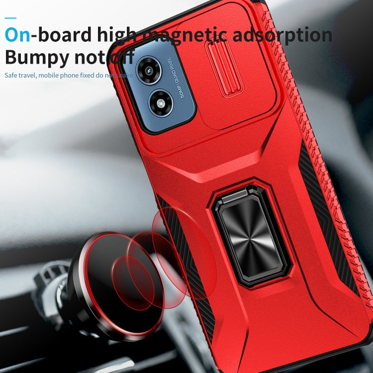 For Motorola Moto G Play 2024 Sliding Camshield Holder Phone Case(Red) - free shipping - PMC Jewellery - Order now!
