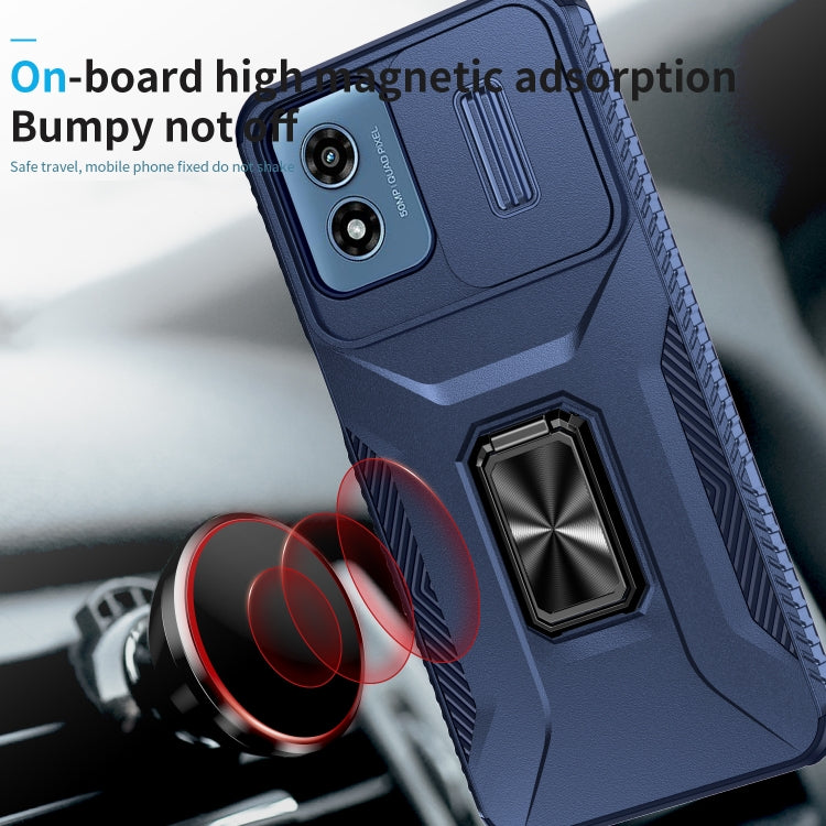 For Motorola Moto G Play 2024 Sliding Camshield Holder Phone Case(Blue) - Motorola Cases by PMC Jewellery | Online Shopping South Africa | PMC Jewellery | Buy Now Pay Later Mobicred