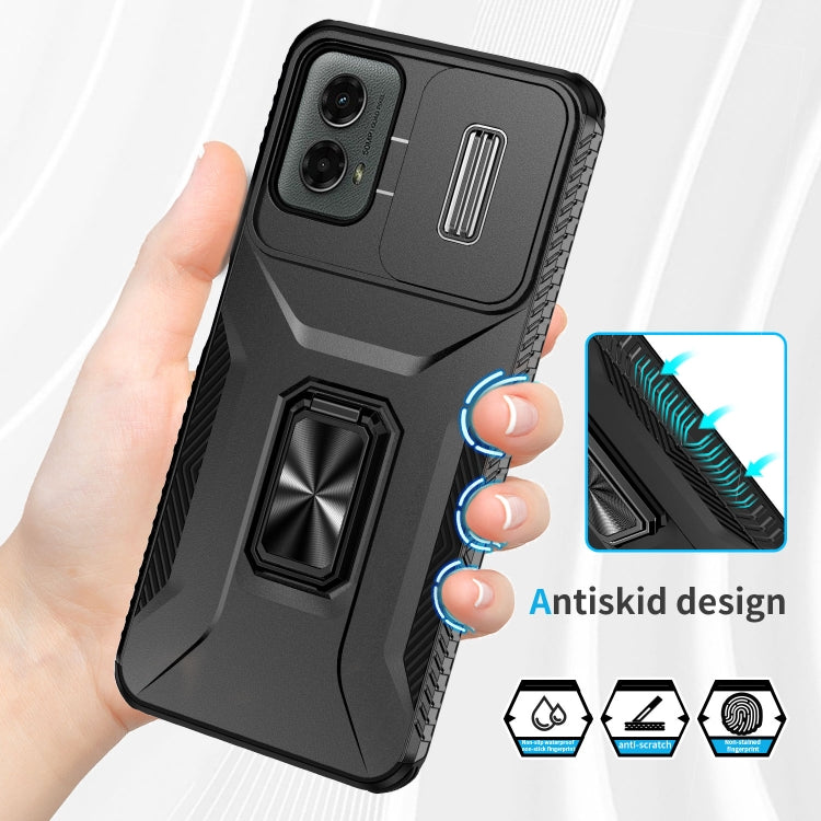For Motorola Moto G 5G 2024 Sliding Camshield Holder Phone Case(Black) - Motorola Cases by PMC Jewellery | Online Shopping South Africa | PMC Jewellery | Buy Now Pay Later Mobicred
