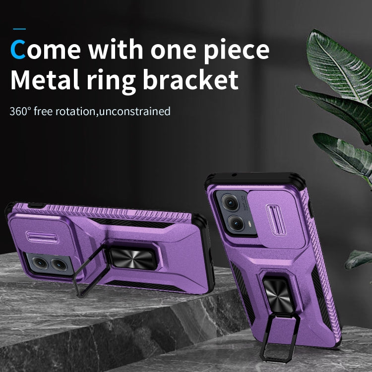 For Motorola Edge 5G 2024 Sliding Camshield Holder Phone Case(Purple) - Motorola Cases by PMC Jewellery | Online Shopping South Africa | PMC Jewellery | Buy Now Pay Later Mobicred