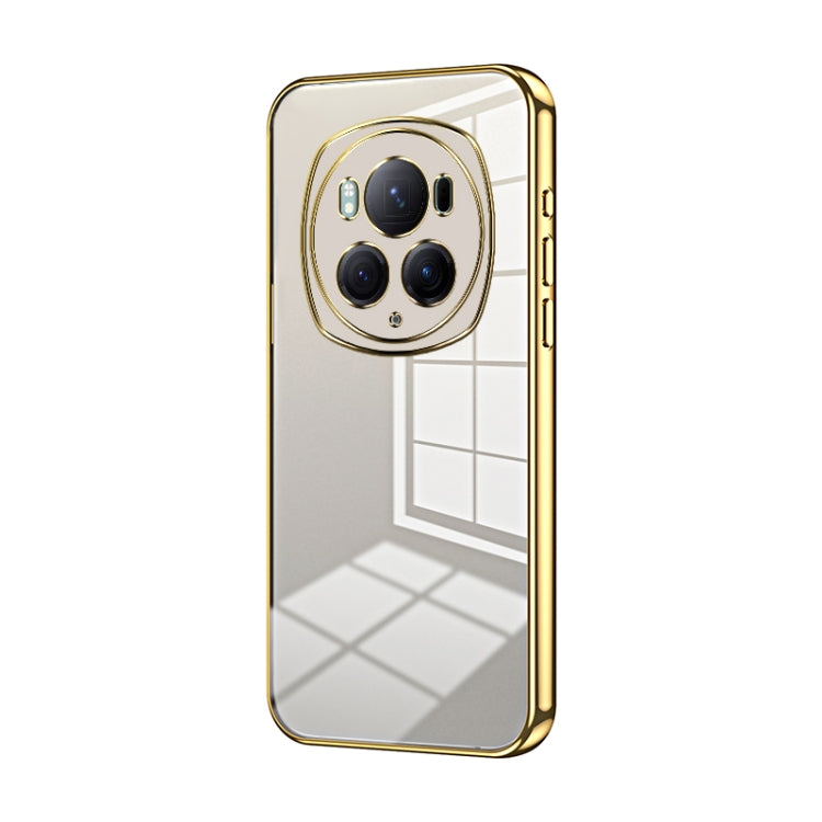 For Honor Magic6 Pro Transparent Plating Fine Hole Phone Case(Gold) - Honor Cases by PMC Jewellery | Online Shopping South Africa | PMC Jewellery | Buy Now Pay Later Mobicred