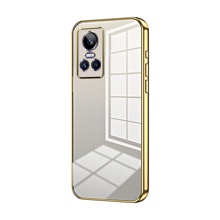 For Realme GT Neo 3 Transparent Plating Fine Hole Phone Case(Gold) - Realme Cases by PMC TechLife | Online Shopping South Africa | PMC TechLife