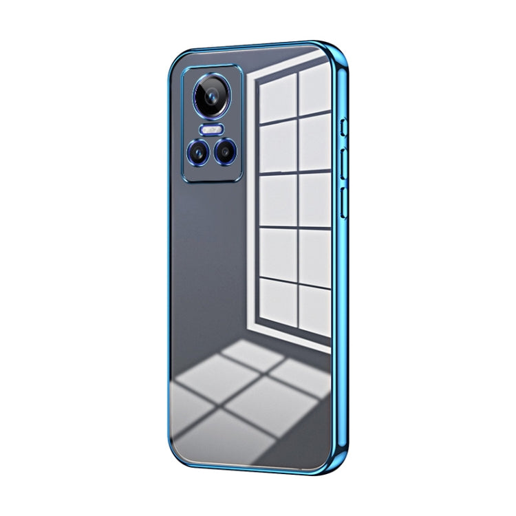 For Realme GT Neo 3 Transparent Plating Fine Hole Phone Case(Blue) - Realme Cases by PMC Jewellery | Online Shopping South Africa | PMC Jewellery