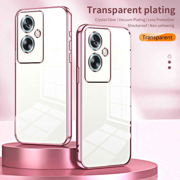 For OPPO A79 5G / A2 Transparent Plating Fine Hole Phone Case(Pink) - OPPO Cases by PMC TechLife | Online Shopping South Africa | PMC TechLife | Buy Now Pay Later Mobicred
