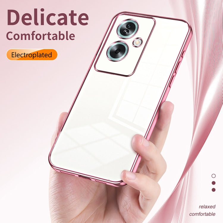 For OPPO A79 5G / A2 Transparent Plating Fine Hole Phone Case(Silver) - OPPO Cases by PMC Jewellery | Online Shopping South Africa | PMC Jewellery | Buy Now Pay Later Mobicred