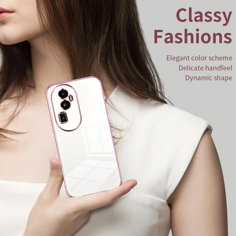 For OPPO Reno10 Pro+ Transparent Plating Fine Hole Phone Case(Pink) - OPPO Cases by PMC Jewellery | Online Shopping South Africa | PMC Jewellery | Buy Now Pay Later Mobicred