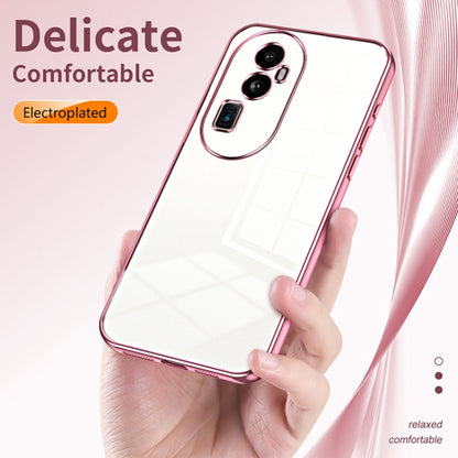 For OPPO Reno10 Pro+ Transparent Plating Fine Hole Phone Case(Gold) - OPPO Cases by PMC Jewellery | Online Shopping South Africa | PMC Jewellery | Buy Now Pay Later Mobicred