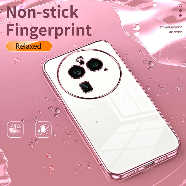 For OPPO Find X6 Pro Transparent Plating Fine Hole Phone Case(Pink) - OPPO Cases by PMC TechLife | Online Shopping South Africa | PMC TechLife | Buy Now Pay Later Mobicred