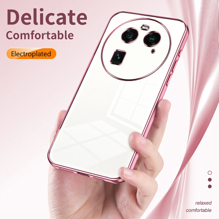 For OPPO Find X6 Transparent Plating Fine Hole Phone Case(Silver) - OPPO Cases by PMC TechLife | Online Shopping South Africa | PMC TechLife | Buy Now Pay Later Mobicred