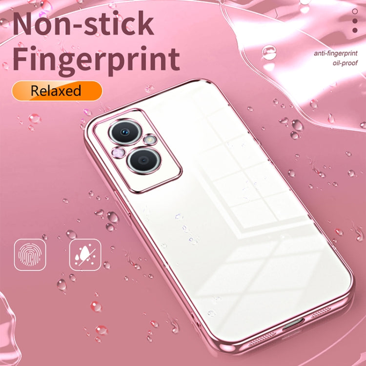 For OPPO Reno7 Z 5G / F21 Pro 5G Transparent Plating Fine Hole Phone Case(Transparent) - OPPO Cases by PMC Jewellery | Online Shopping South Africa | PMC Jewellery | Buy Now Pay Later Mobicred