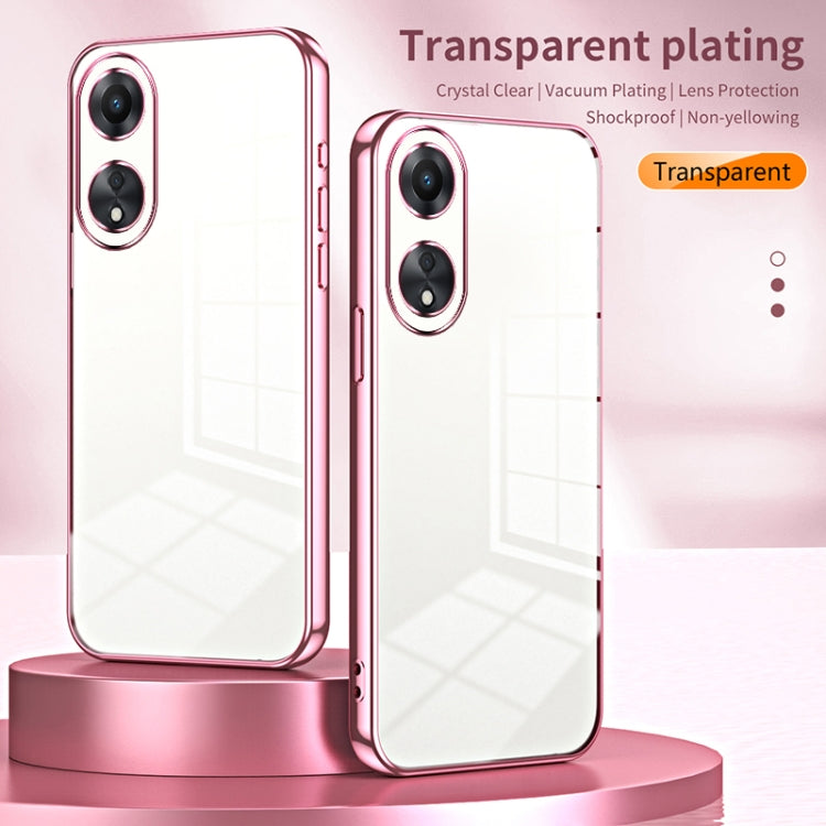 For OPPO A58 5G / A58x 5G Transparent Plating Fine Hole Phone Case(Green) - OPPO Cases by PMC Jewellery | Online Shopping South Africa | PMC Jewellery | Buy Now Pay Later Mobicred