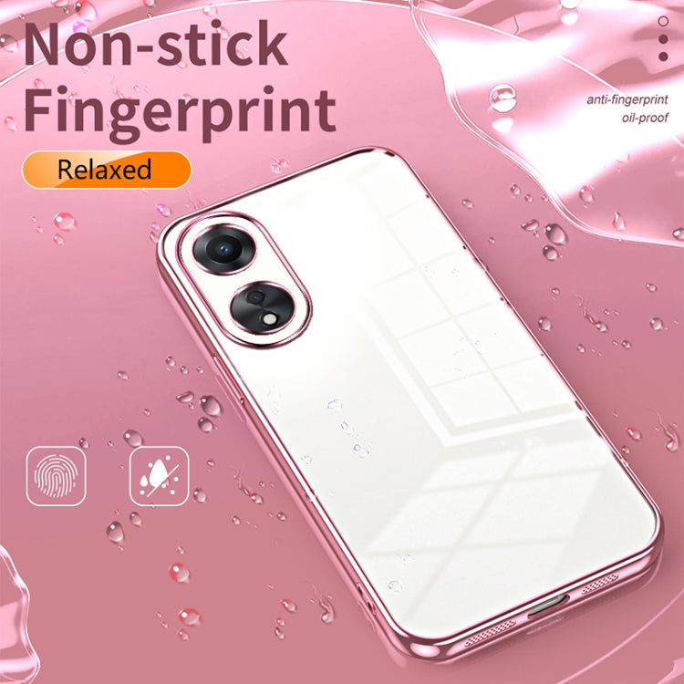 For OPPO A58 5G / A58x 5G Transparent Plating Fine Hole Phone Case(Black) - OPPO Cases by PMC TechLife | Online Shopping South Africa | PMC TechLife | Buy Now Pay Later Mobicred