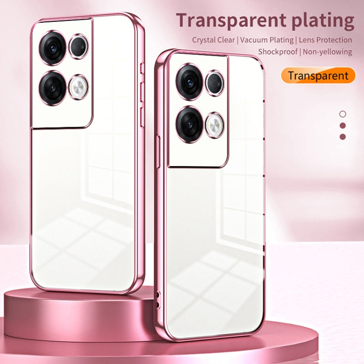 For OPPO Reno8 Pro+ Transparent Plating Fine Hole Phone Case(Purple) - OPPO Cases by PMC TechLife | Online Shopping South Africa | PMC TechLife | Buy Now Pay Later Mobicred