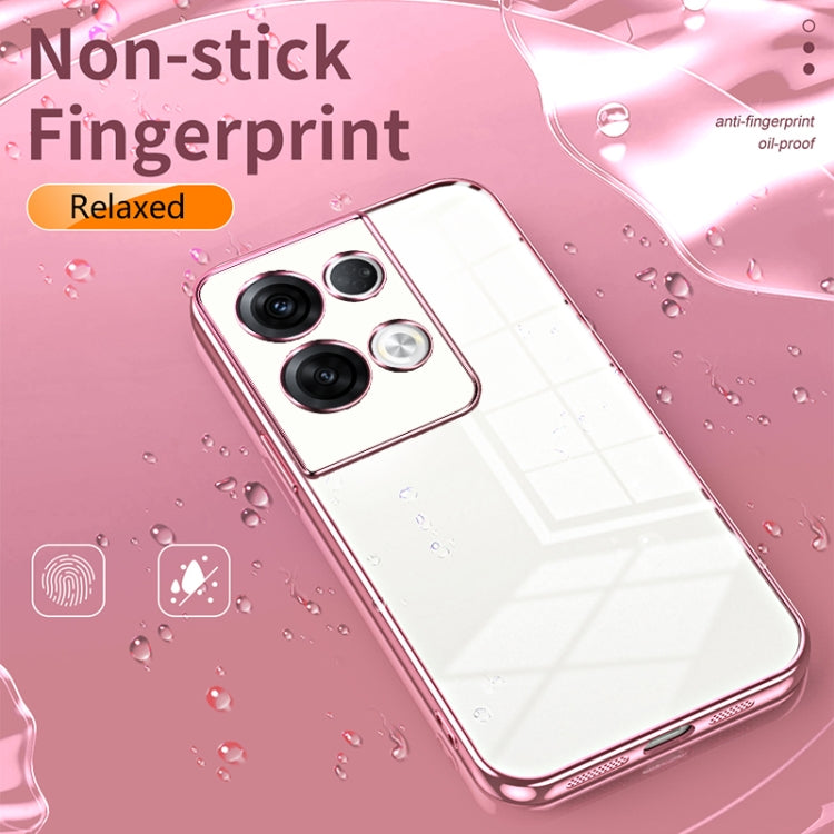 For OPPO Reno8 Pro+ Transparent Plating Fine Hole Phone Case(Purple) - OPPO Cases by PMC TechLife | Online Shopping South Africa | PMC TechLife | Buy Now Pay Later Mobicred