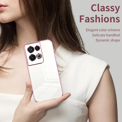 For OPPO Reno8 Pro Transparent Plating Fine Hole Phone Case(Pink) - OPPO Cases by PMC Jewellery | Online Shopping South Africa | PMC Jewellery | Buy Now Pay Later Mobicred