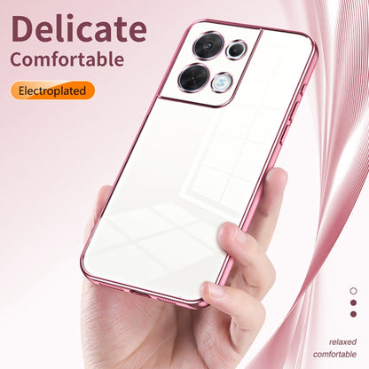 For OPPO Reno8 Transparent Plating Fine Hole Phone Case(Silver) - OPPO Cases by PMC Jewellery | Online Shopping South Africa | PMC Jewellery | Buy Now Pay Later Mobicred