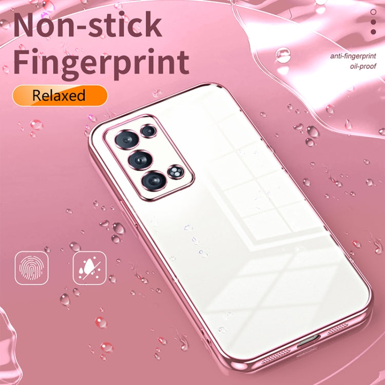 For OPPO Reno6 Pro+ Transparent Plating Fine Hole Phone Case(Purple) - OPPO Cases by PMC TechLife | Online Shopping South Africa | PMC TechLife | Buy Now Pay Later Mobicred