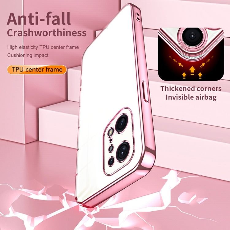 For OPPO Find X5 Pro Transparent Plating Fine Hole Phone Case(Purple) - OPPO Cases by PMC TechLife | Online Shopping South Africa | PMC TechLife | Buy Now Pay Later Mobicred
