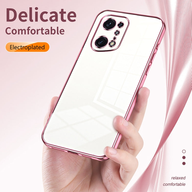 For OPPO Find X5 Pro Transparent Plating Fine Hole Phone Case(Silver) - OPPO Cases by PMC TechLife | Online Shopping South Africa | PMC TechLife | Buy Now Pay Later Mobicred