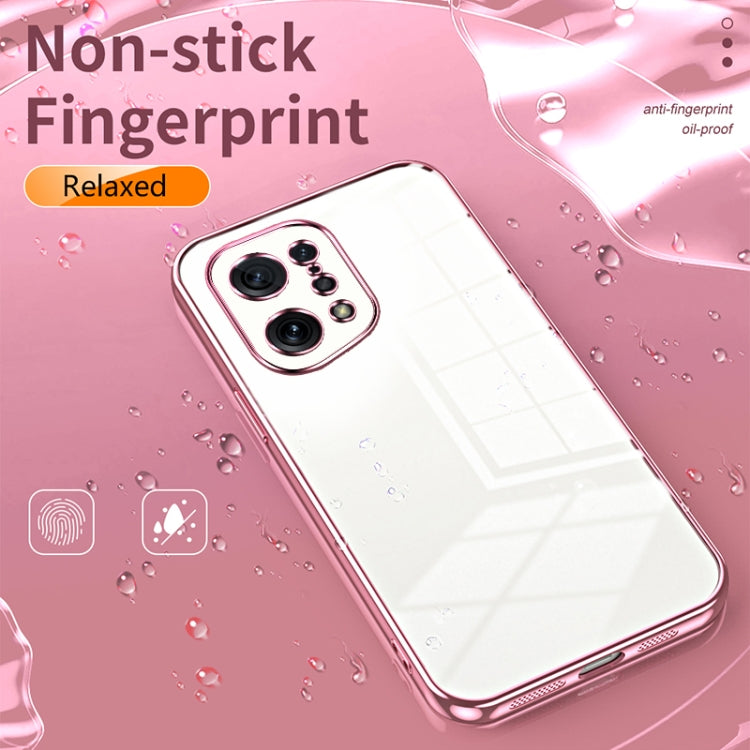 For OPPO Find X5 Transparent Plating Fine Hole Phone Case(Transparent) - OPPO Cases by PMC Jewellery | Online Shopping South Africa | PMC Jewellery | Buy Now Pay Later Mobicred