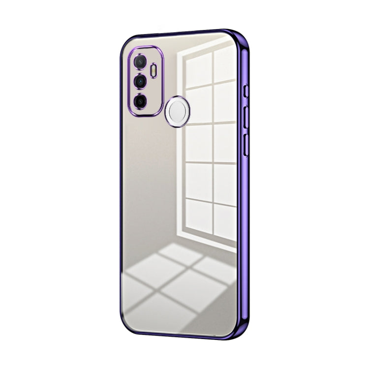 For OPPO A53 2020 / A32 / A11s  Transparent Plating Fine Hole Phone Case(Purple) - OPPO Cases by PMC Jewellery | Online Shopping South Africa | PMC Jewellery | Buy Now Pay Later Mobicred
