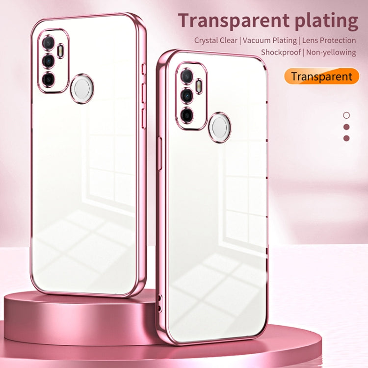 For OPPO A53 2020 / A32 / A11s  Transparent Plating Fine Hole Phone Case(Gold) - OPPO Cases by PMC TechLife | Online Shopping South Africa | PMC TechLife | Buy Now Pay Later Mobicred