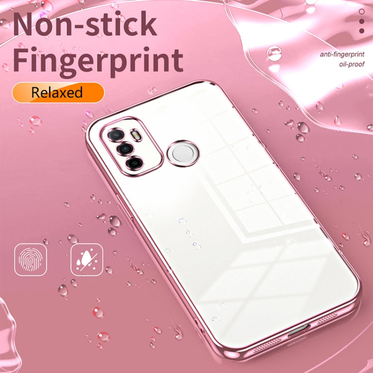 For OPPO A53 2020 / A32 / A11s  Transparent Plating Fine Hole Phone Case(Gold) - OPPO Cases by PMC TechLife | Online Shopping South Africa | PMC TechLife | Buy Now Pay Later Mobicred