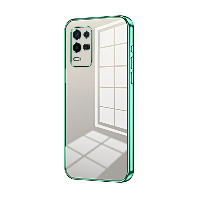 For OPPO K9x Transparent Plating Fine Hole Phone Case(Green) - free shipping - PMC TechLife - Order now!